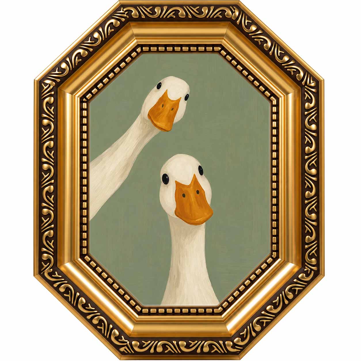 Agriculture Vertical Farming - Octagonal Vintage Gold Framed Canvas Wall